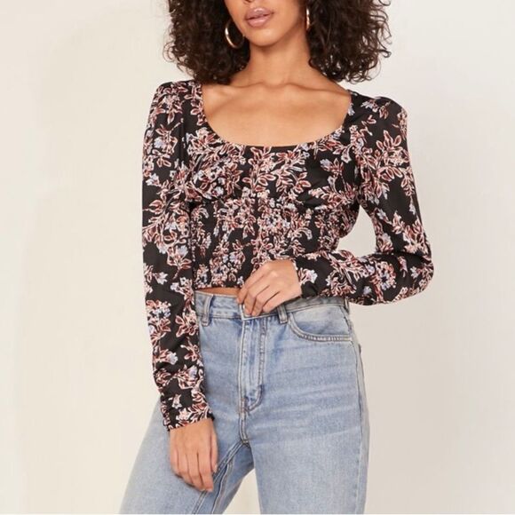 Free People Santiago Scoop Neck Printed Top - Picture 1 of 16